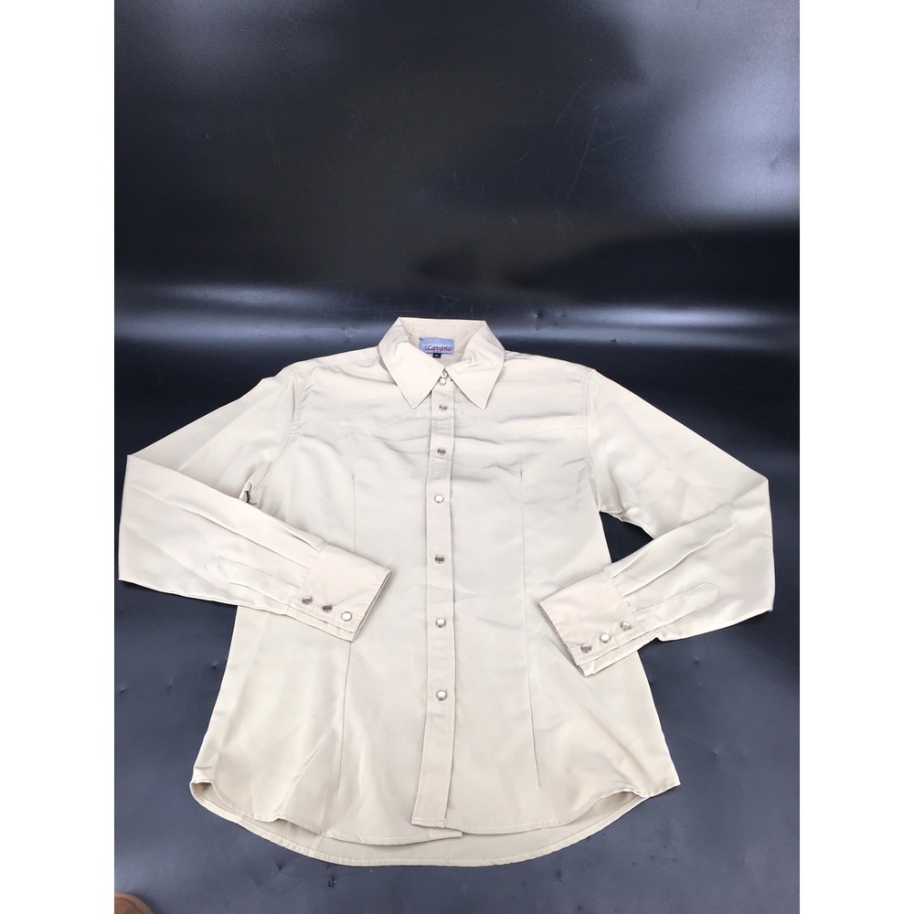 Vintage Lavana Western Shirt Pearl Snap Microfiber Medium USA Made‎ Brown
